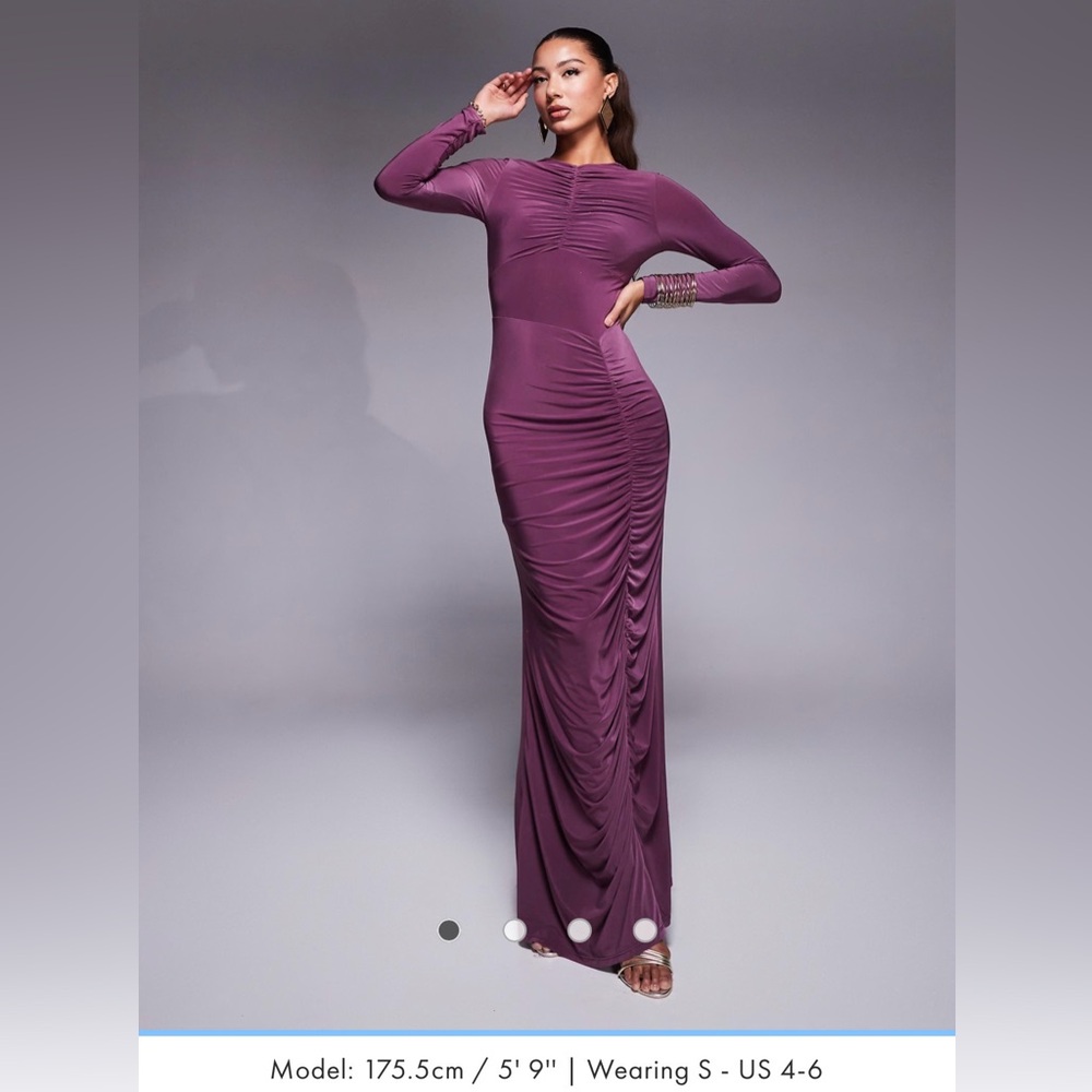 ASOS Long Sleeve Purple Maxi Dress